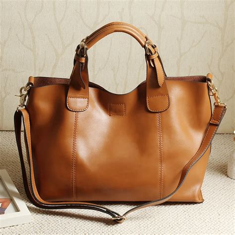 large leather handbag|genuine leather large ladies handbag.